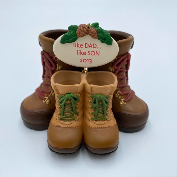 2013 Hallmark Keepsake Like Dad Like Son Snow Boots Christmas Tree Ornament - Picture 2 of 9